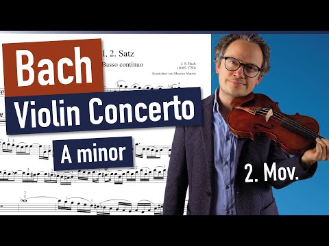 Bach Violin Concerto in A minor BWV 1041, 2nd Mov. | Violin Sheet Music | Piano Accompaniment
