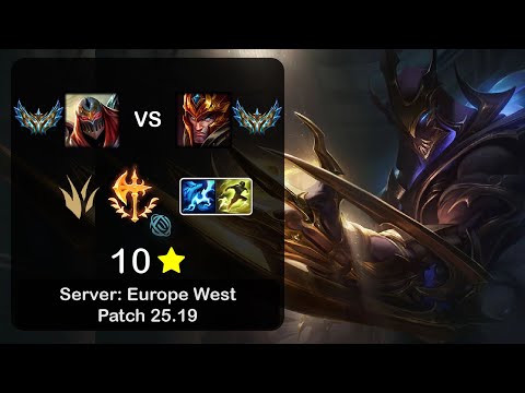 Zed Jungle vs Jarvan IV - EUW Challenger - Patch 25.19