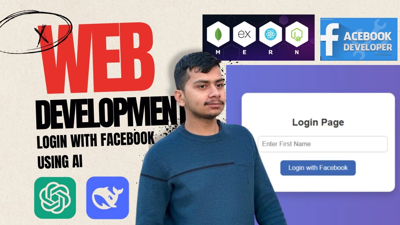 Login with Facebook using Chatgpt in MERN | Facebook Developer Account (App ID and secret key)