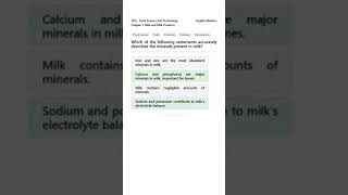 Milk Minerals Quiz: Which statements are true about calcium, phosphorus, and more