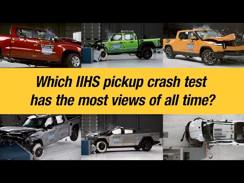 Which IIHS pickup crash test has the most views of all time?