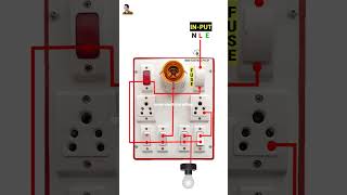 1 Fuse 1 Indicator 4 Switch 2 Socket 2 Holder Connection #electricboardwiring #housewiring