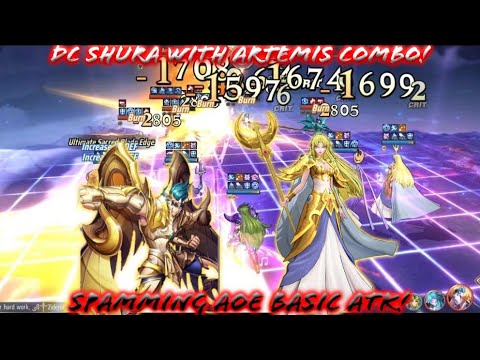 Saint Seiya: Awakening (KOTZ) - Artemis and DC Shura Combo! Basic ATK AOE Spam!