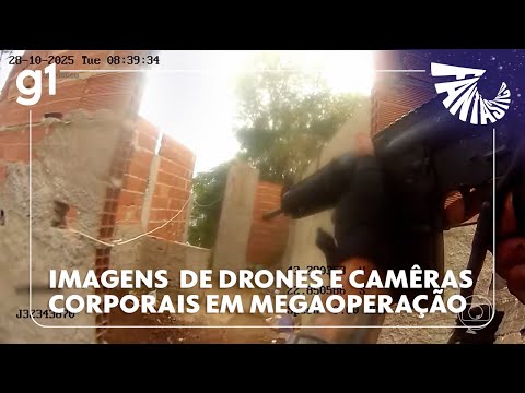 Fantástico tem acesso, com exclusividade, a imagens de drones e câmeras corporais em megaoperação