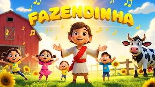 A FAZENDINHA DE JESUS NÃO PARA! 1 Hora de Louvores Gospel Infantis Animados