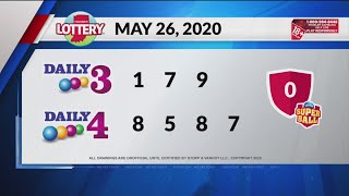 Daily 3 Daily 4 Evening Drawing: May 26, 2020