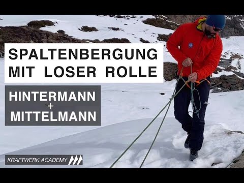 Spaltenbergung mit loser Rolle