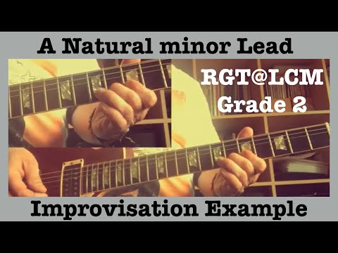 RGT@LCM Grade 2 - Electric Guitar - A Natural Minor - Lead Example - Improvisation - Lesson - Tab