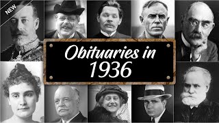 Obituary: Famous Faces WE LOST in 1936