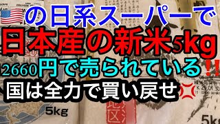 【圧力覚悟‼️】NYの日系スーパー（オーナー外国人）でコシヒカリやナナツボシの新米が2660円で売られている現状を暴露します！国は全力で買い戻せ！！
