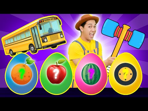 Fruit Wheels on the Bus 🚌🍊 +MORE | Egg Surprise Song | Wheels on the Bus Kids Songs | Tigi Boo
