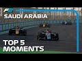 Double Overtake, Jeddah Street Spins And The Top 5 F2 Moments | 2021 Saudi Arabian Grand Prix