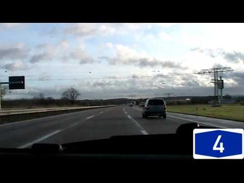 Driving on the Autobahn A5-A7-A4-A71-A73