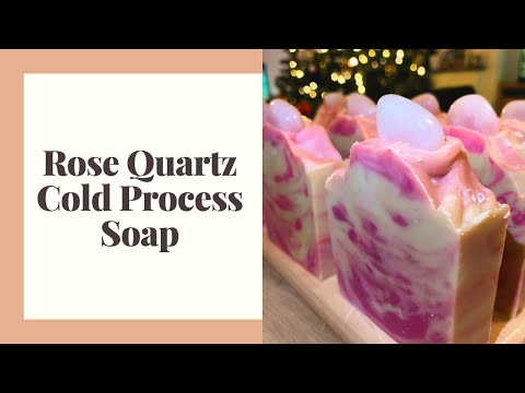 Rose Quartz Cold Process Soap 💓| With REAL crystals - Gemstone Soap | Valentines day | Thesdelights