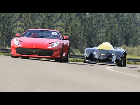 Lamborghini Egoista Concept vs Ferrari 812 Superfast at Highlands