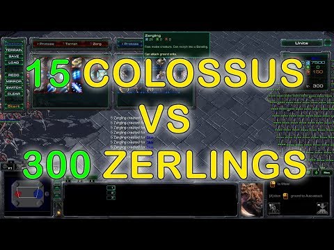 Starcraft 2 - 15 Colossus vs 300 Zerlings