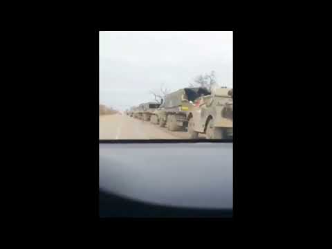 JUST IN: Russian Troop Convoy Just Outside Kyiv Kiev  #Kyiv #Kiev #Ukraine #Russia