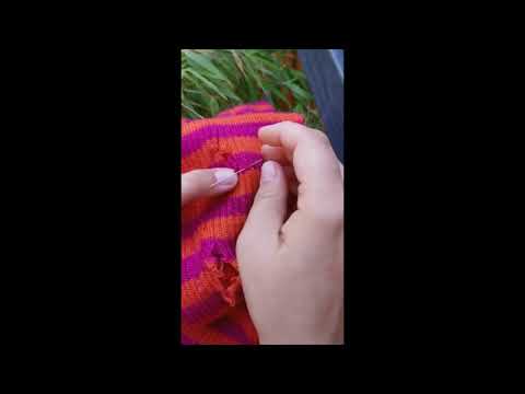 Laufmaschen reparieren mit dem Ladder Darner, kleidung Stopfen, Hose reparieren. Kleidung Flicken