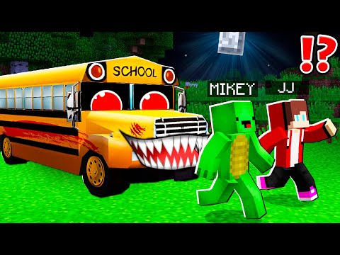 School Bus Boss Attacks JJ and Mikey in Minecraft!