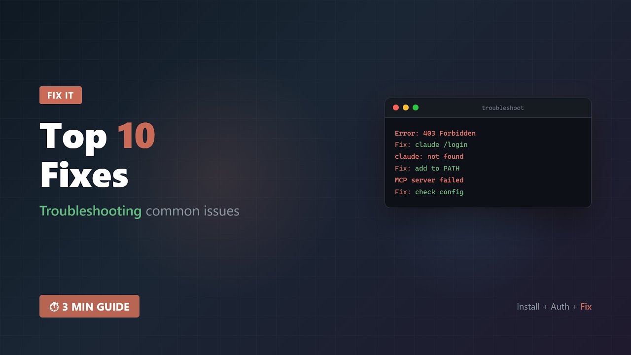 Claude Code — Troubleshooting & Common Issues