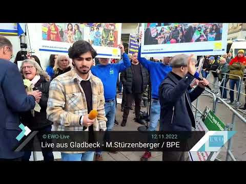 Exil-Iraner berichtet über seine Heimat Iran / in Gladbeck 2.0 BPE-Kundgebung