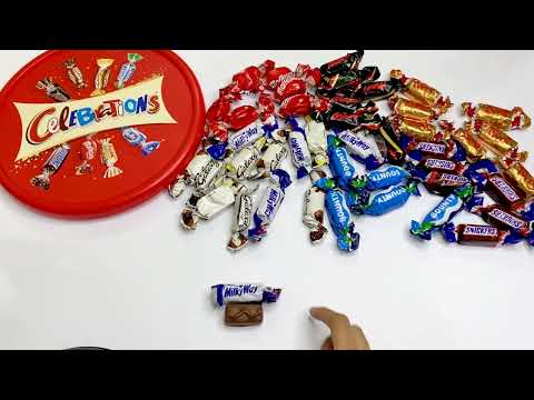 Celebration chocolate 🍫 unboxing twix bounty mars snickers milkyway maltesers galaxy