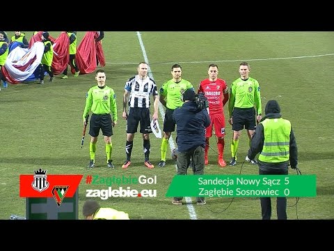 Bramki z meczu Sandecja Nowy Sącz - Zagłębie Sosnowiec (5:0)