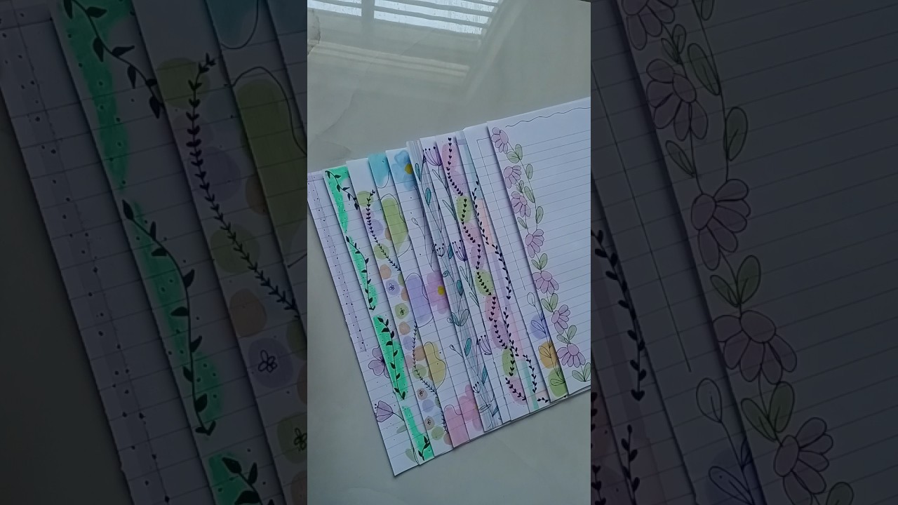 cute page border design 💡🎊✨️🌿🌸 #shorts #frontpage #borderart