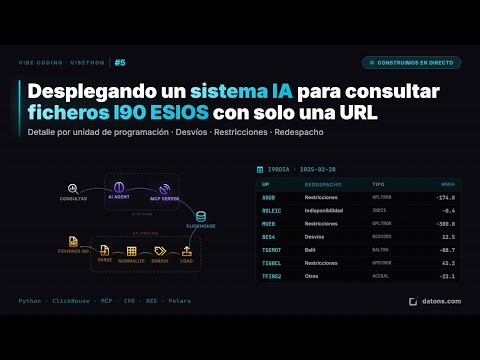 Vibe Coding #5 - ETL de ficheros I90 ESIOS a ClickHouse | Así desplegamos nuestra base de datos del mercado eléctrico