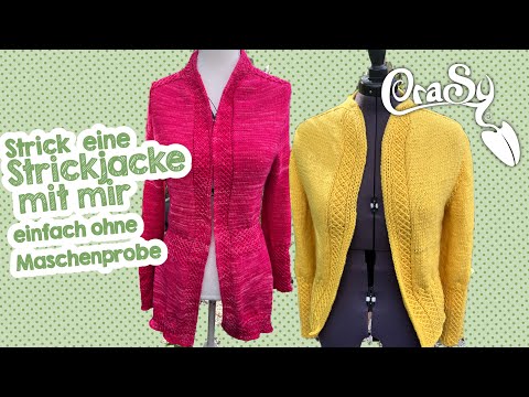 Strick eine Strickjacke mit Sattelschulter ohne Maschenprobe mit mir