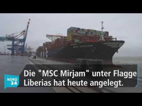 Containerriese „MSC Mirjam“ legt in Bremerhaven