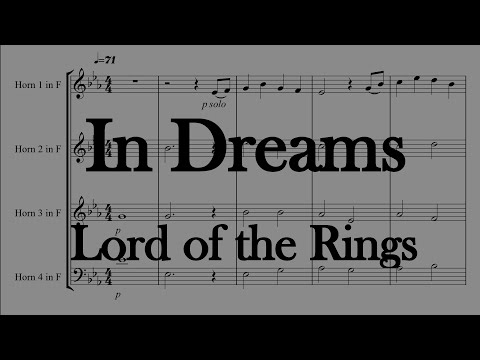 In Dreams - Lord of the Rings - Horn Quartet (Sheet Music Score)