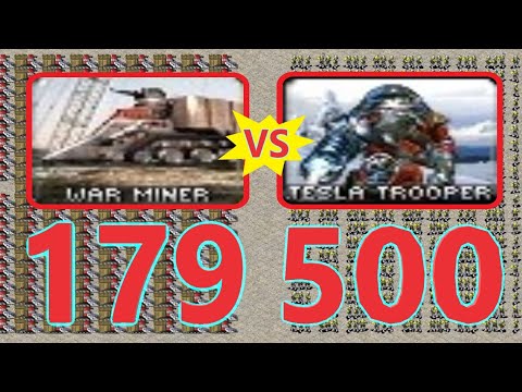 War Miners vs Tesla Troopers - Same Cost - Red Alert 2
