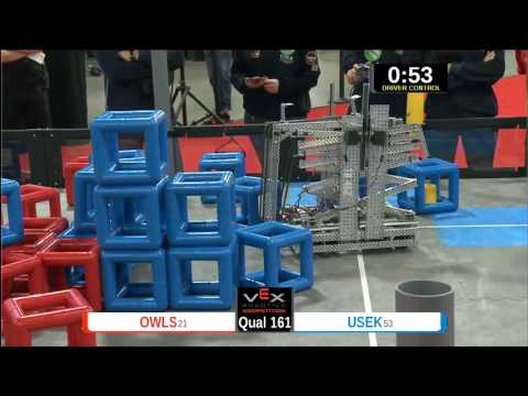 2015 VEXU Q161 - OWLS vs USEK - 31 to 3-Division Div-VEX U-VEX Worlds 2015