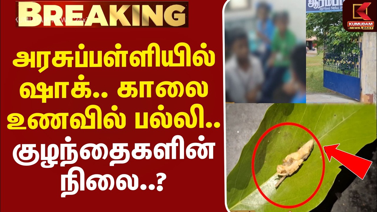 #BREAKING | Lizard in Food | அரசுப்பள்ளியில் ஷாக்.. காலை உணவில் பல்லி.. குழந்தைகளின் நிலை..?