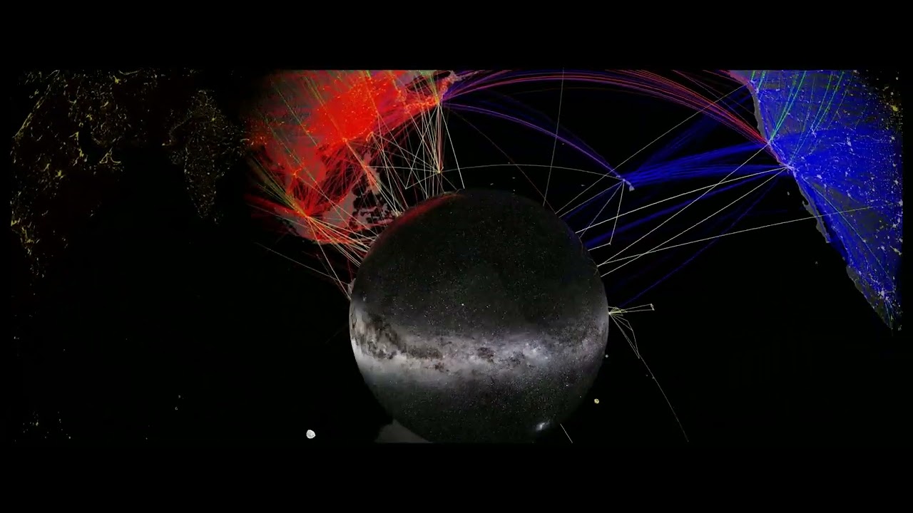 Concave Earth Flight Routes WORLD MAP modeled in Blender 3D ( ConcaveEarth.net ) Updated