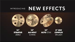 Video thumbnail for The New Effects | 14" AA Holy China, 14" STRATUS Zero, 14" Alto Stax & 8" HHX Complex Splash by SABIAN Cymbals