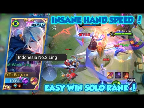 LING INSANE HAND SPEED ⚡ EASY WIN SOLO RANK ! TOP GLOBAL LING - MLBB