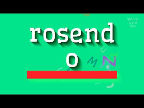 How to say "rosendo"! (High Quality Voices)