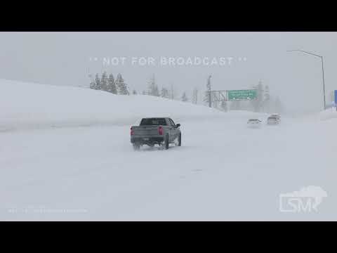 01-10-2023 Donner Pass, CA - Blowing Snow Shuts Down I-80, White Out Conditions, Stalled Cars