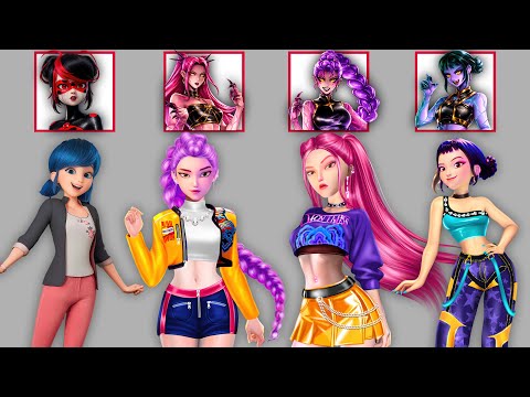 Epische Verwandlung! K-Pop-Dämonenjägerinnen: Modeverwandlung im Dämonen-Stil | Rumi, Mira, Ladyb...