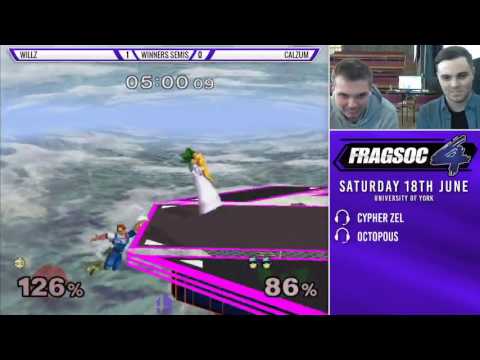 Fragsoc 4 W.Semis - Willz (Cpt.Falcon) vs Calzum (Peach, Zelda)
