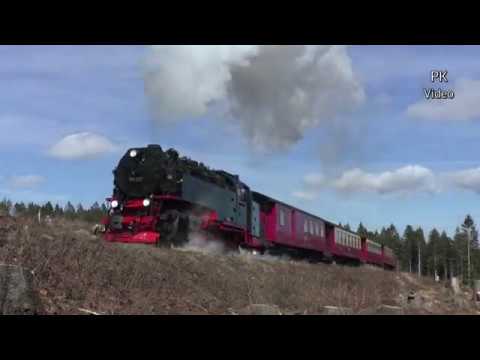 Ein sonniger Tag an der Harzquerbahn im März 2020