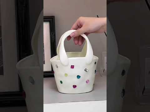 Bejeweled Handbag Ceramic Vase