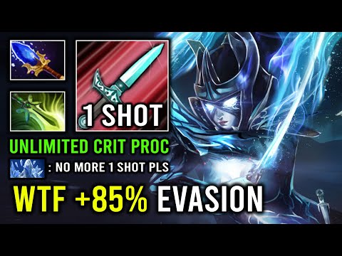 WTF +85% Evasion Butterfly 1 Shot Unlimited Crit Blur Refresh Phantom Assassin Dota 2