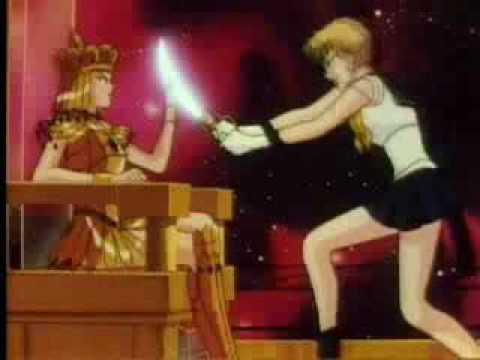 Sailor Uranus & Sailor Neptune attack Galaxia!
