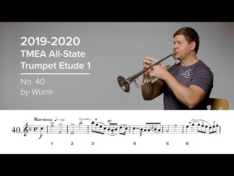 2019-2020 TMEA All-State Trumpet Etude #1 - No. 40 by Wurm