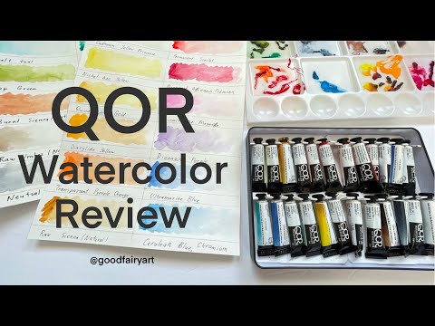 QOR watercolor review // unboxing, swatches and demo