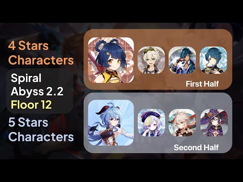 New Spiral Abyss 2.2 Floor 12 9 Stars - 4 Stars & 5 Stars Characters - F2P ($0 Spend)