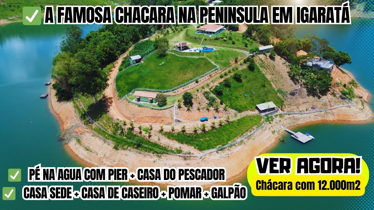Paraíso em Igaratá-SP- Chácara com vista Cinematográfica pé na Água, Divisa com São José dos Campos